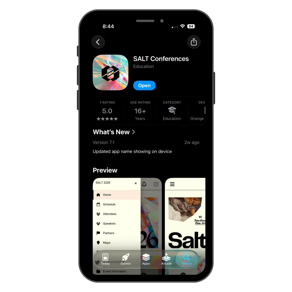 SALT App Mockup